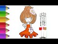 Anime girl in orange dress | drawing and coloring for kids nad toddlers #art #anime #learning #draw