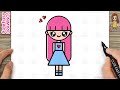 How To Draw A Cute Doll Simple Easy For Kids 