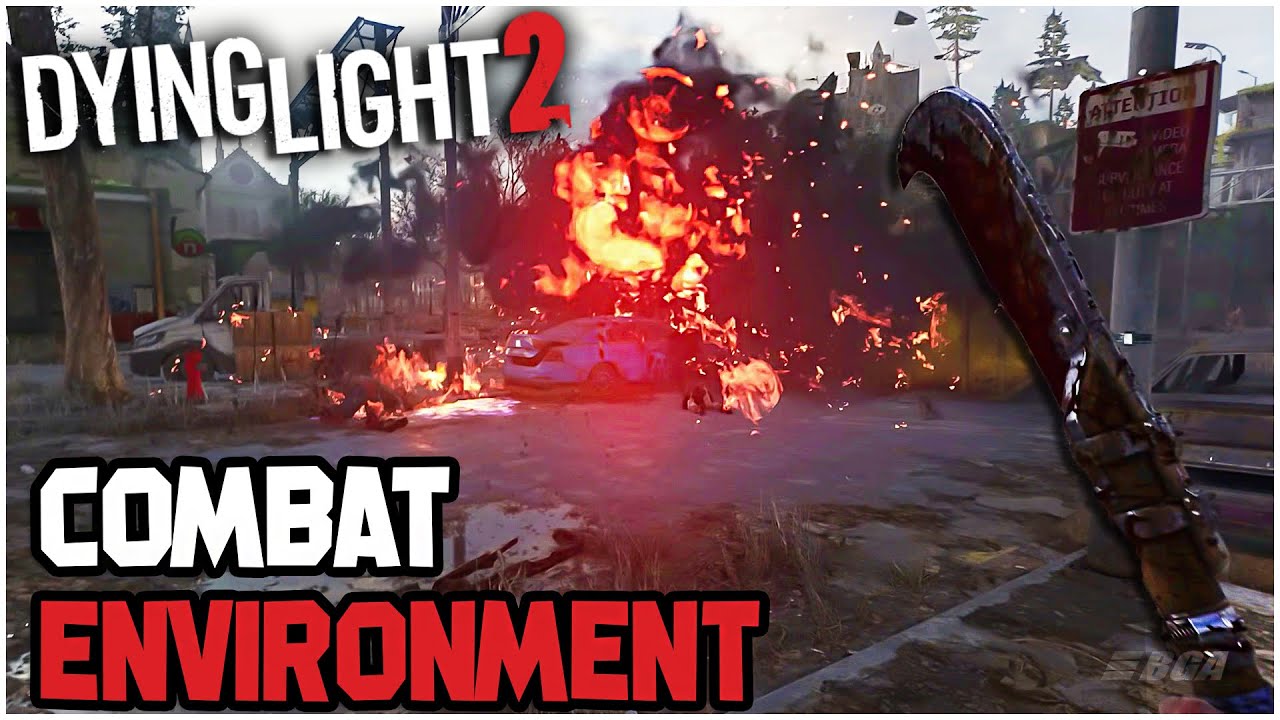 Dying Light 2 Car Traps, Trampoline & Ziplines Combat Environment