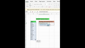 COUNTIF Function in Excel #excel #exceltips #exceltutorial