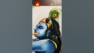 Beautiful Krishna Painting 🎨। Watercolor painting । #shorts #art