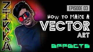 How to Make a Vector Art | #ZikkaMalli Vector Art [ Eps.03 - Background, Lights & Effects ] screenshot 2