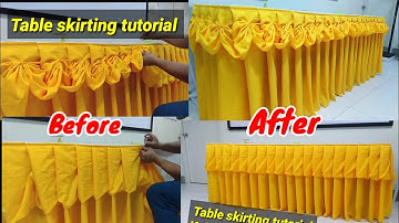 Table skirting tutorial 2020 knife pleats with butterfly design and tab.. Step by step tutorial.