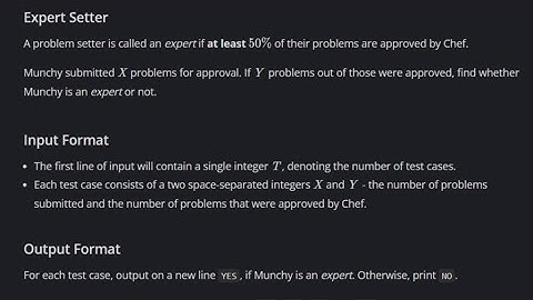 Expert Setter Codechef (500 to 800 Difficulty Rating Problems)