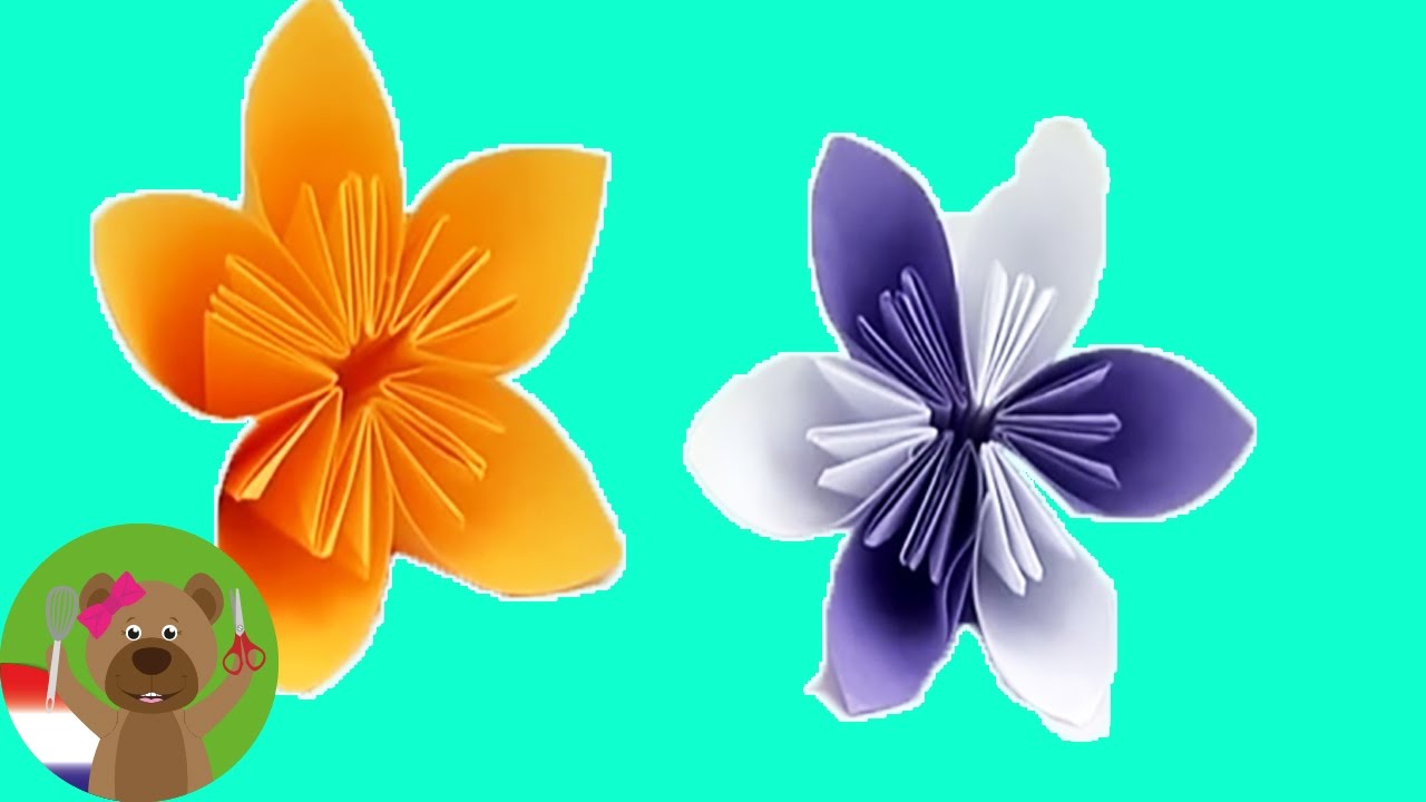 Bloemen vouwen origami diy – mooie bloemen voor de lente – pasen ...