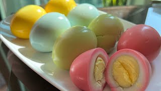 Rainbow eggs 🌈 make eggs fun with natural colors بيض ملون بالوان طبيعية