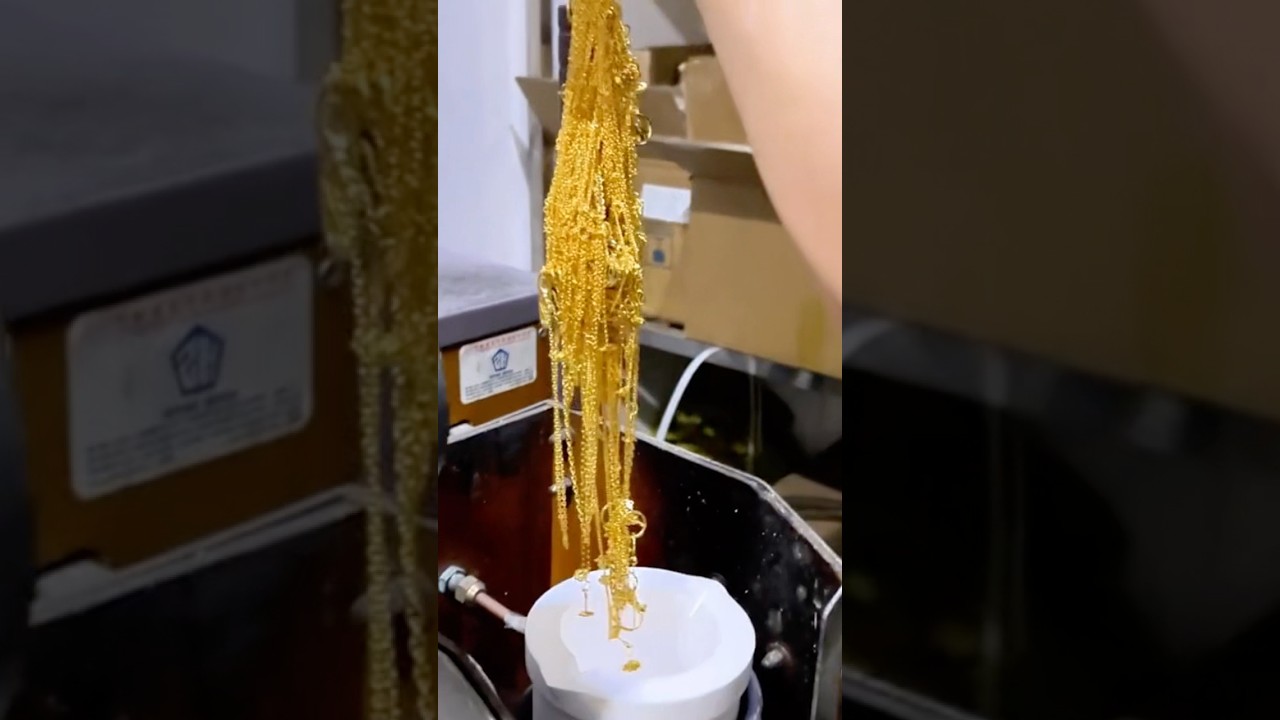 The process of melting gold 