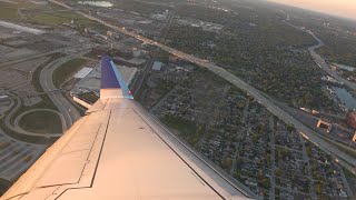 (4K) United Express E175LR Sunset Taxi & Takeoff at Chicago's O'Hare International Airport