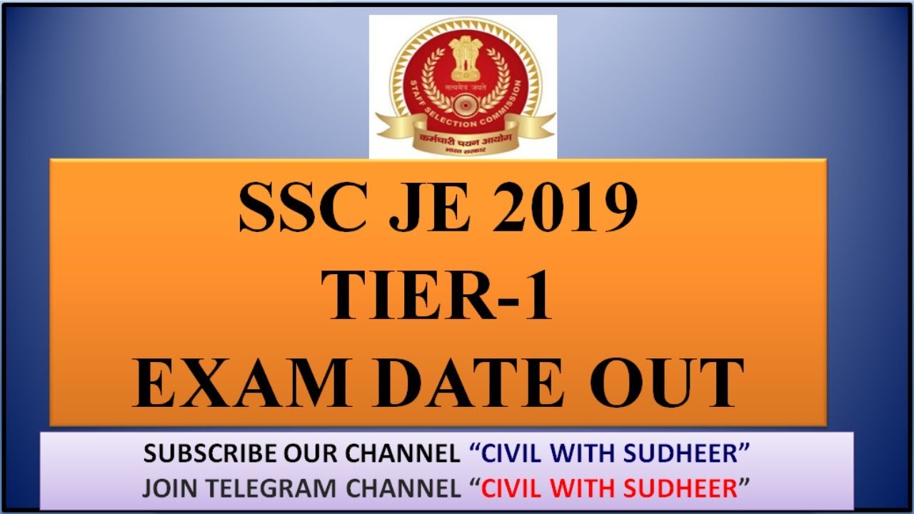 SSC JE 2019 EXAM DATE ANNOUNCED