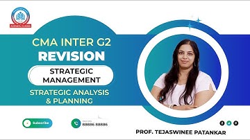 CMA INTER G2 | REVISION | SM | STRATEGIC ANALYSIS & PLANNING | BY PROF. TEJASWINEE PATAHNKAR |