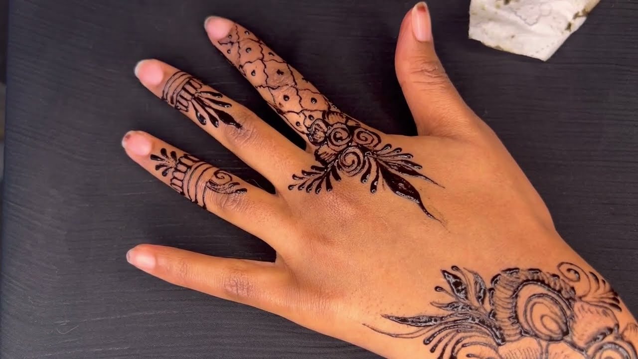 Beautiful black hennah design step by step