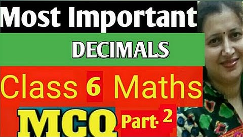 Most Important MCQ Class 6 Maths|Decimals MCQ Chapter-8| CBSE/ ICSE Pattern|Part-2