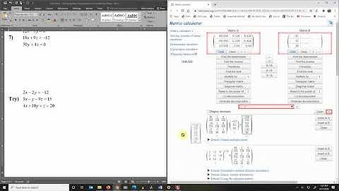 Using Online Matrix Calculator to Solve Systems of Equations (Pre-Calculus 2.5b)