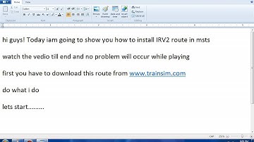 How to Install IRV2 route in MSTS