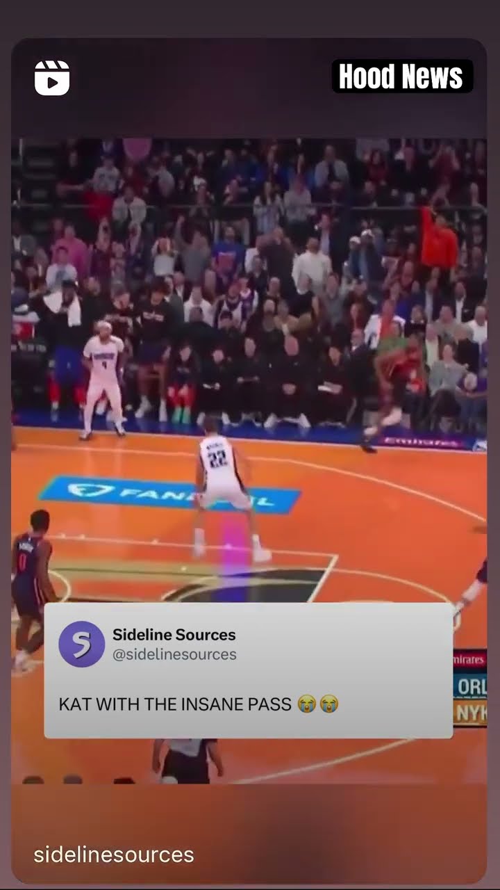 KAT with the insane pass #hoodnews #karlanthonytowns #knicks #newyorkknicks #basketball
