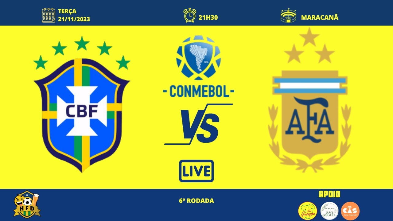 BRASIL X ARGENTINA - AO VIVO - ELIMINATÓRIAS DA COPA - 21/11/2023 