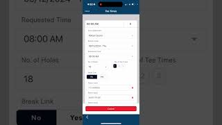 Exclusive Edit a Tee Time Information