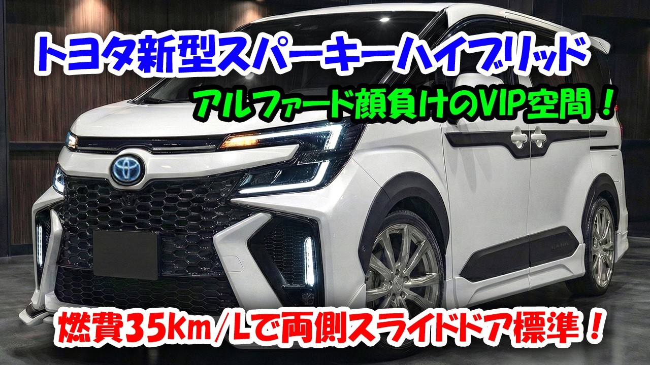 トヨタ新型スパーキーハイブリッド新登場、まさかの怪物誕生！燃費35km/Lで両側スライドドア標準！