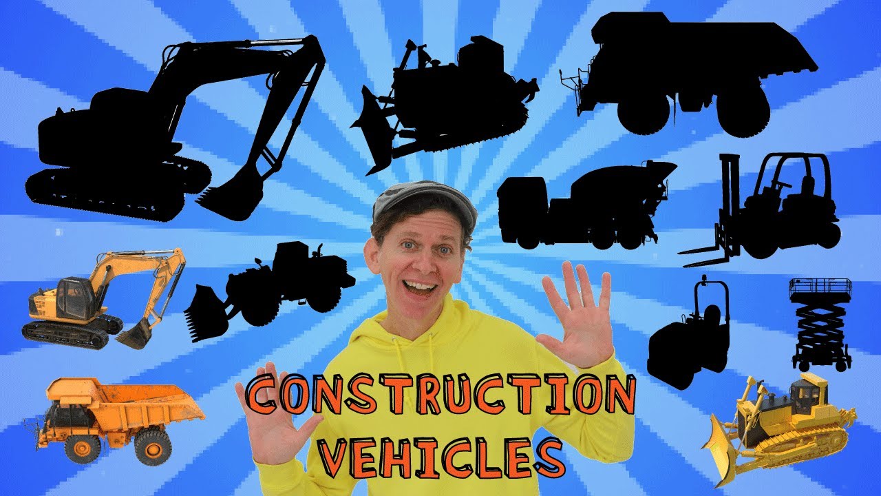 Construction Vehicles | Shadow Game and Song, Vocabulary Builder | Dream English Kids