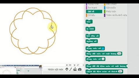 Lập trình Scratch vẽ hình hoa từ 9 cung tròn 180 độ