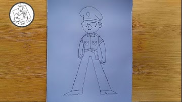 How to Draw little Singham desh ka sipahi - Step By Step Easy - With pen.