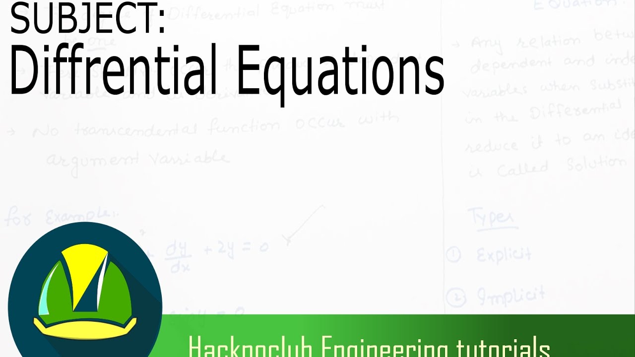03Linear Differential Equations URDU & HINDI YouTube