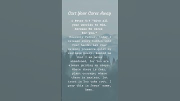 1 Peter 5:7 Prayer for Anxiety and Peace | Cast Your Cares on God