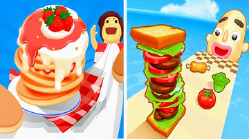 Pancake Run | Sandwich Runner - All Level Gameplay Walkthrough (Android iOS) Ep 1