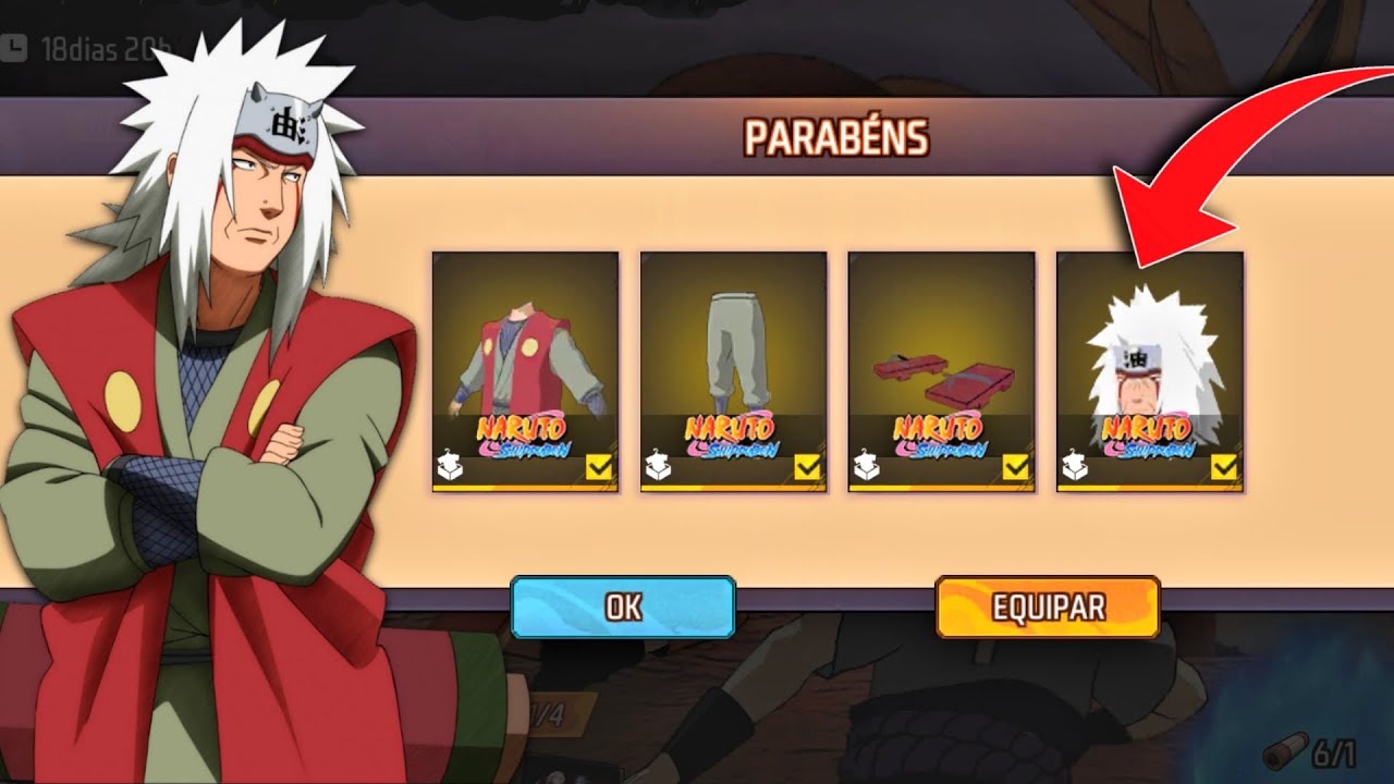 FUI O PRIMEIRO A PEGAR O JIRAIYA NO FREE FIRE 😱