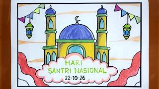 CARA MEMBUAT POSTER HARI SANTRI NASIONAL - MUDAH DAN INDAH 🇮🇩