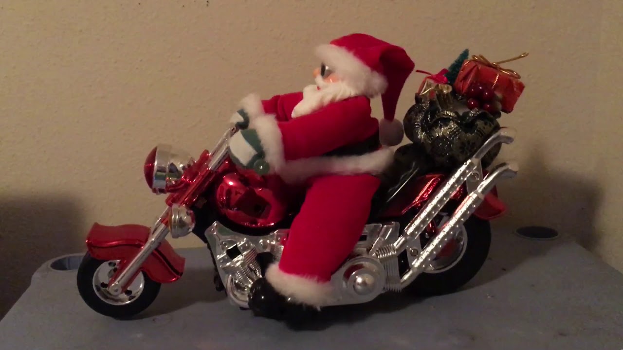 Kurt S. Adler Santa On Motorcycle YouTube