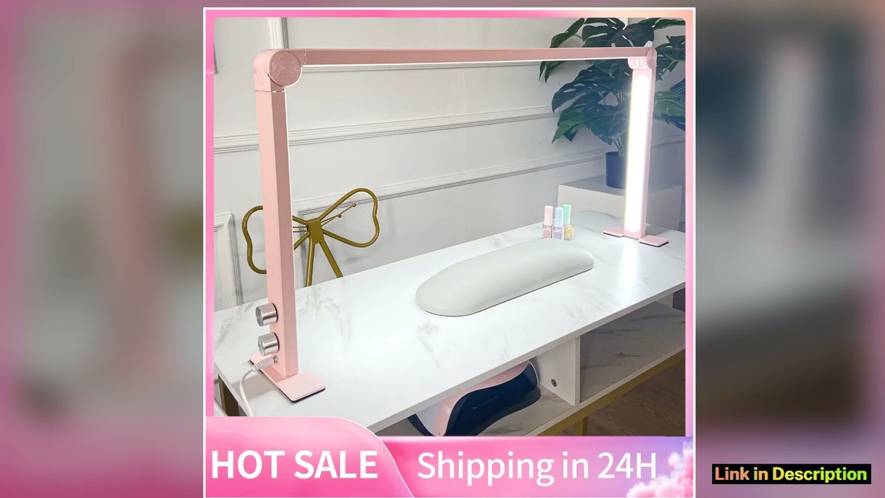 36W Half Moon Nail Light for Desk Foldable Square Manicure LED Lamp 30006000K Dimmable Table Light