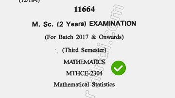 2018 Cdlu MSc Mathematics 3rd Sem Mathematical Statistical Question Paper