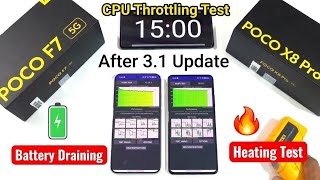 Poco F7 vs Poco X8 Pro CPU Throttling Heating Test 🔥🔥🚀🚀 #pocof7 #pocox8pro 