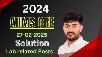 AIIMS CRE 2024 Lab technician Exam solution #aiimscre #aiimscreresults #labtechnician