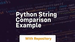 python string comparison example
