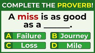 Only 5% Can Score 30/30! | English Proverbs Quiz #39