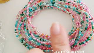 Details Carnation Seed Bead Wrap Bracelet Update