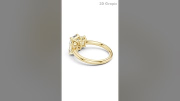 Jewellery CAD Design Rendering Ring - 024|Yellow Gold | 360° Realistic View #3dgrapix #3DRendering