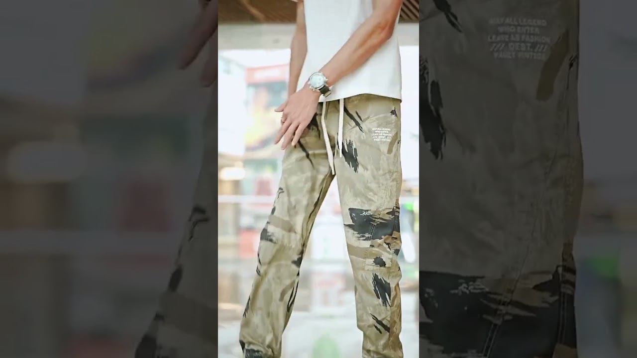 New summer camouflage ice silk outdoor casual pants.