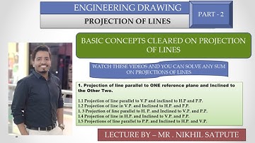 Engineering Drawing | Projection of lines Part 2 | Learn with Nikhil