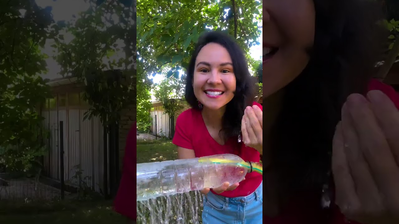 🌞 Water bottle Splash Trick! 💦 Try This Outside! 