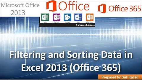 Data Sorting and Filtering in Excel 2013 (Office 365): Part 6 of 18