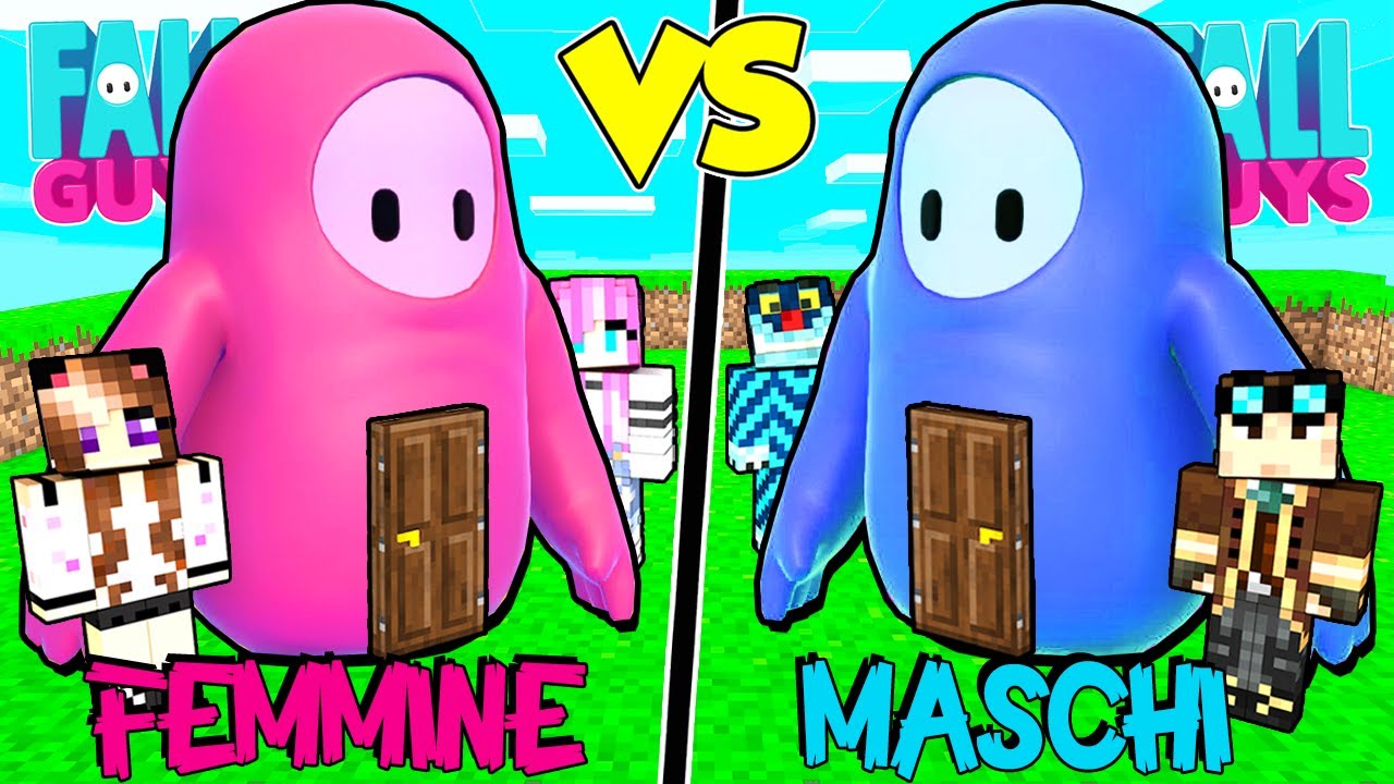 CASA FALL GUYS MASCHI CONTRO FEMMINE SU MINECRAFT!! - YouTube