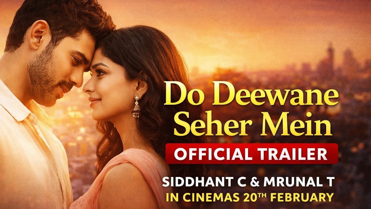Official Trailer - Do Deewane Sheher Mein | Siddharth C | Mrunal T | New movie trailer | 20th Feb 