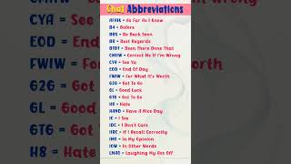 👉English Chat Abbreviations ✨l English Practice for Beginners ✅#englishshorts #learnenglish #shorts