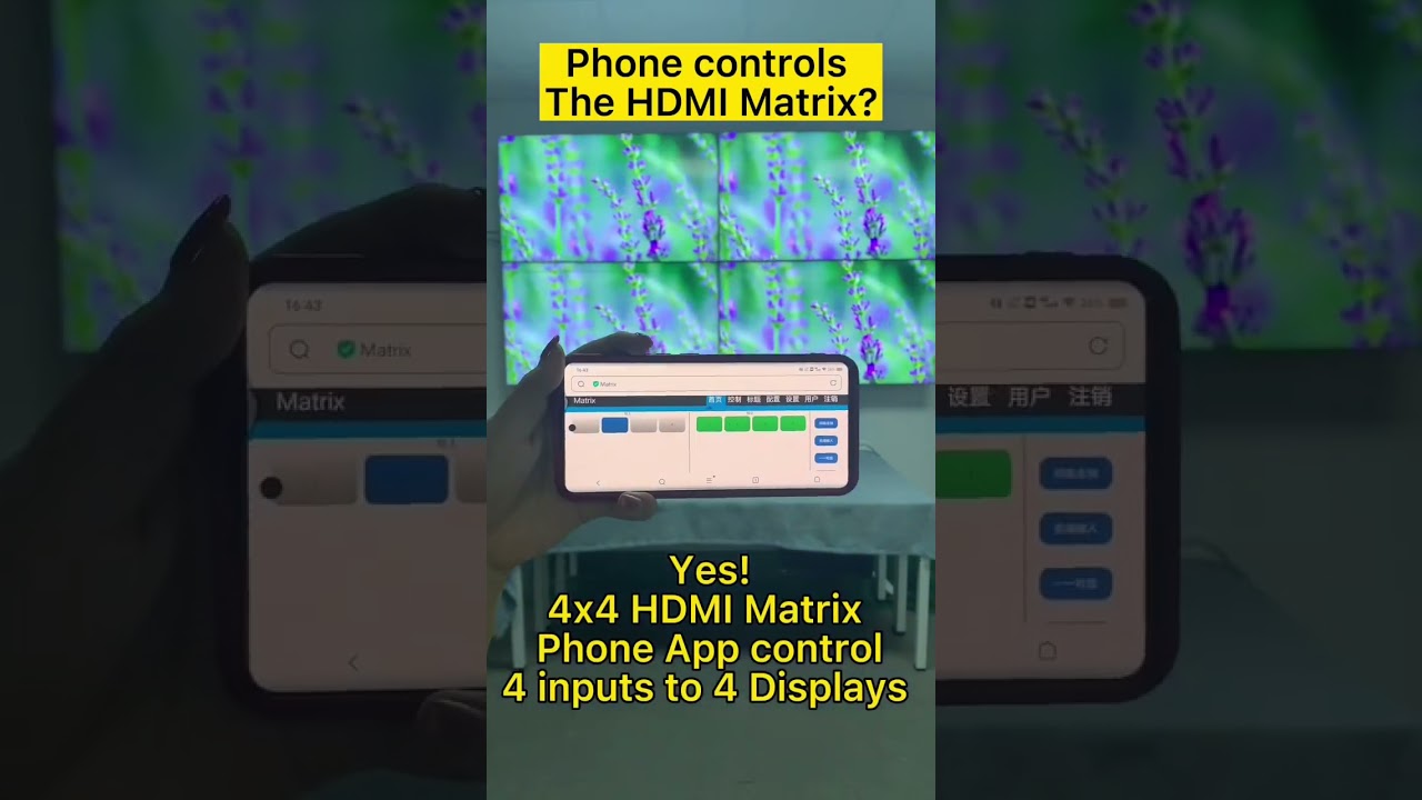 Yes! 4x4 HDMI Matrix with Phone App control, 4 inputs to 4 Displays