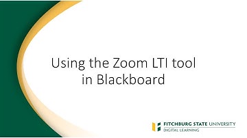 Using the Zoom LTI in Blackboard
