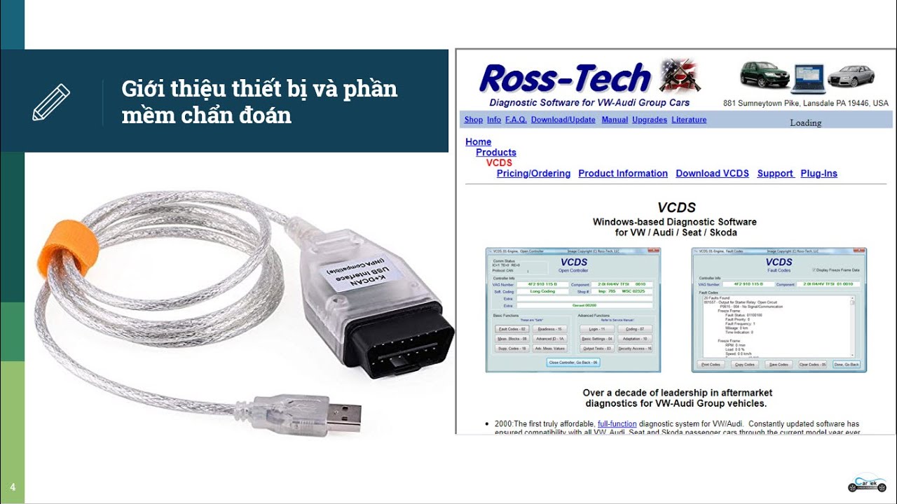 Hướng dẫn sử sụng thiết bị chẩn đoán chuyên cho hãng xe Audi-Volkswagen | Ross Tech - VCDS