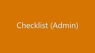 Checklist  (Admin)